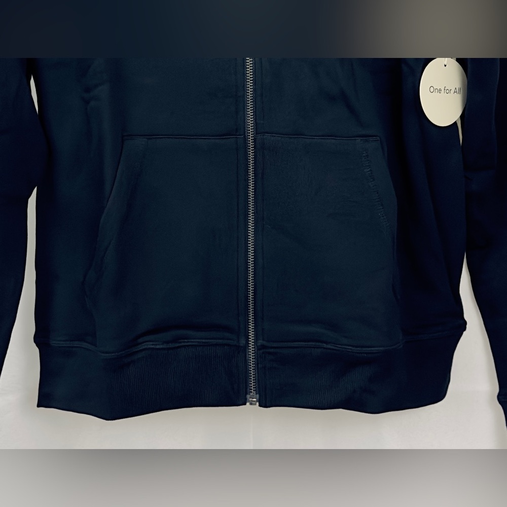 pact Gender Neutral Black One for all Zip Front 100% Organic Cotton Hoodie   NWT - Picture 2 of 11